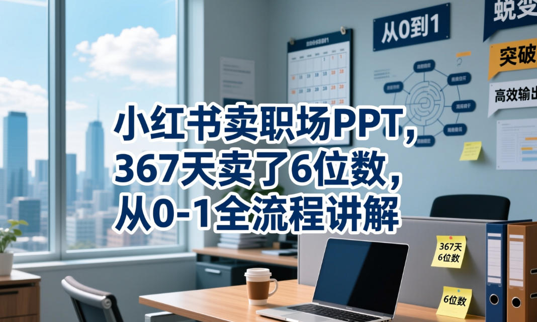 小红书卖职场PPT,367天卖了6位数,从0-1全流程讲解-AI创作学习-提示词应用-短视频玩法野草AI资源学习网