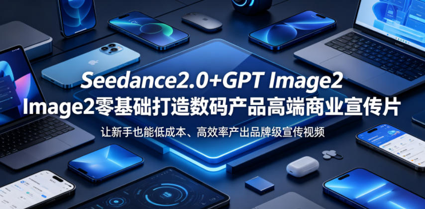 Seedance2.0+GPT Image2：零基础打造【数码产品】高端商业宣传片-AI创作学习-提示词应用-短视频玩法野草AI资源学习网