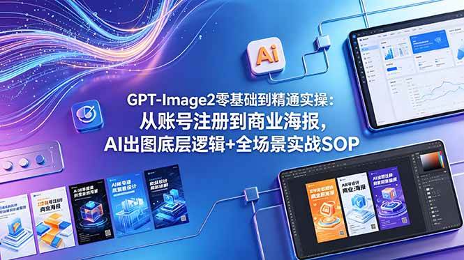 GPT-Image2零基础到精通实操:从账号注册到商业海报,AI出图底层逻辑+全场景实战SOP-AI创作学习-提示词应用-短视频玩法野草AI资源学习网