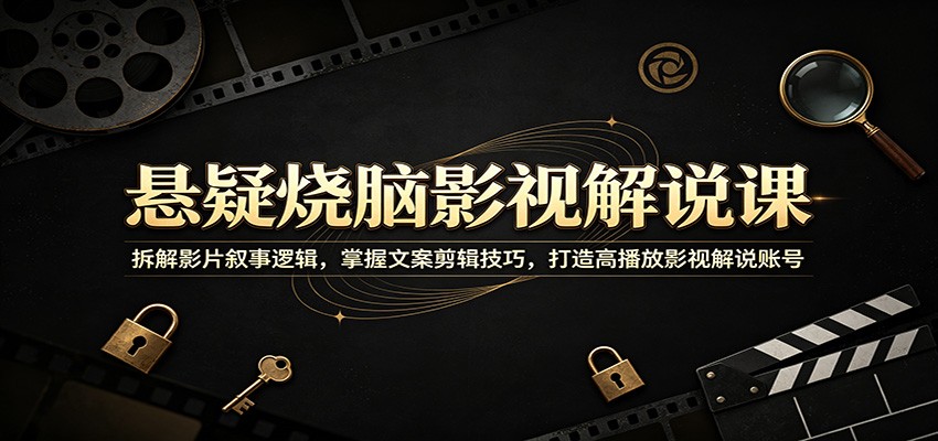 悬疑烧脑影视解说课:拆解影片叙事逻辑,掌握文案剪辑技巧,打造高播放影视解说账号-AI创作学习-提示词应用-短视频玩法野草AI资源学习网