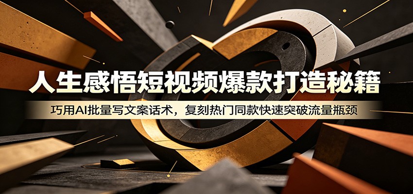人生感悟短视频爆款打造秘籍:巧用A 批量写文案话术,复刻热门同款快速突破流量瓶颈-AI创作学习-提示词应用-短视频玩法野草AI资源学习网