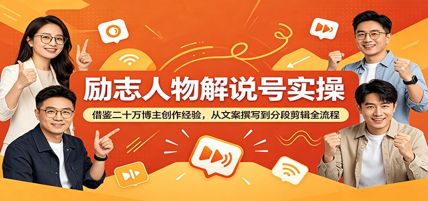 励志人物解说号实操：借鉴二十万博主创作经验，从文案撰写到分段剪辑全流程-AI创作学习-提示词应用-短视频玩法野草AI资源学习网