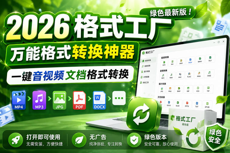 2026格式工厂绿色最新版!万能格式转换神器,一键音视频文档格式转换-AI创作学习-提示词应用-短视频玩法野草AI资源学习网