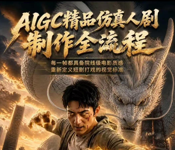 AIGC精品仿真人剧:【豢龙人】全流程制作解析2026,国风仿真人创作+打斗剧情+人设编排-AI创作学习-提示词应用-短视频玩法野草AI资源学习网