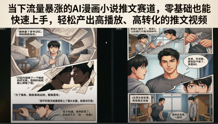 AI漫画小说推文:零基础也能快速上手,轻松产出高播放、高转化的推文视频-AI创作学习-提示词应用-短视频玩法野草AI资源学习网