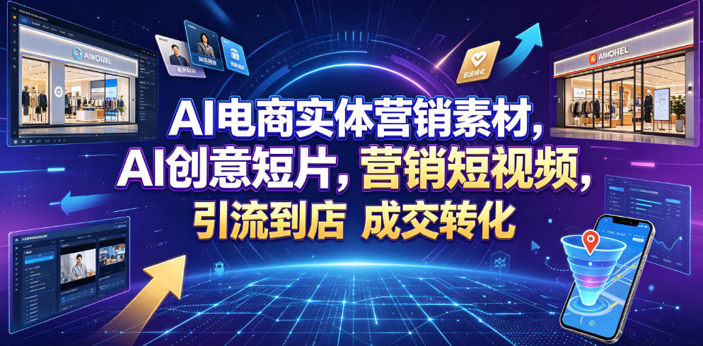 AI电商实体营销素材,AI创意短片,高效打造营销短视频,轻松引流到店-AI创作学习-提示词应用-短视频玩法野草AI资源学习网