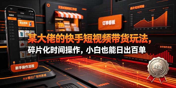 某大佬26年:最新【快手短视频带货】玩法,碎片化时间操作,小白也能日出百单-AI创作学习-提示词应用-短视频玩法野草AI资源学习网