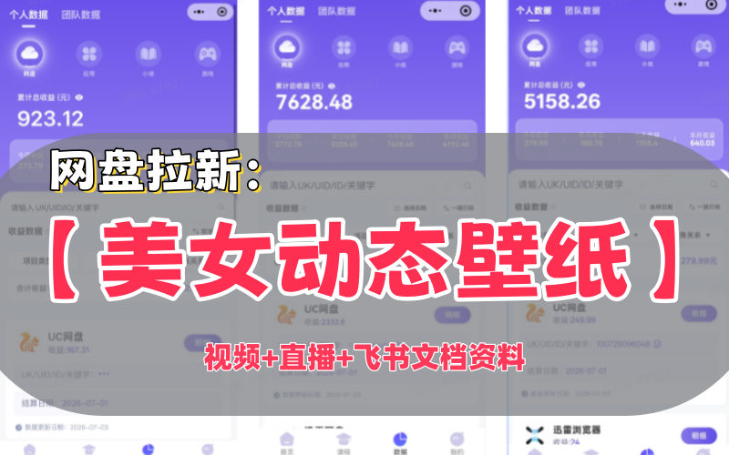 【美女动态壁纸】赛道:操作简单,5分钟一条内容,日入300+【视频+直播+飞书文档资料】-AI学习-副业网赚项目-自媒体运营-AI创作提示词-短视频玩法-AI技能提升野草AI资源学习网
