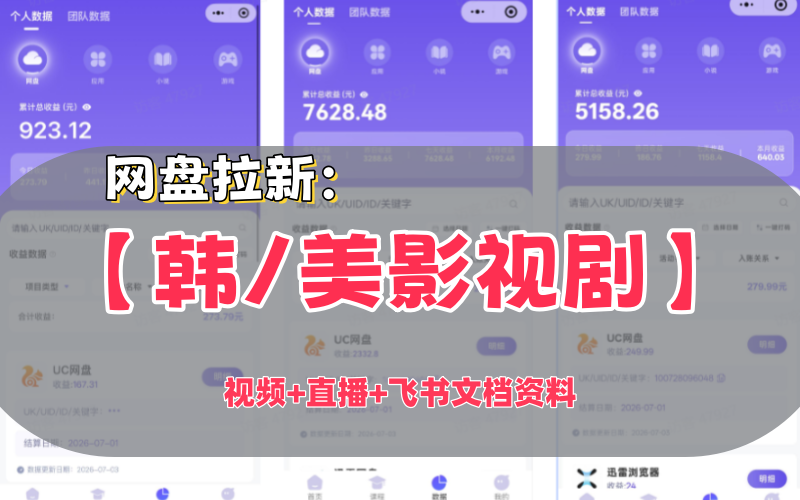 【韩剧/美剧影视】赛道,网盘拉新玩法,视频+直播+飞书SOP文档资料-AI学习-副业网赚项目-自媒体运营-AI创作提示词-短视频玩法-AI技能提升野草AI资源学习网