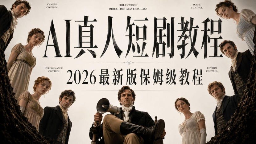 AI真人短剧制作全流程：AI视频大佬专为零基础研制的AI短剧教程，保姆级教程-AI学习-副业网赚项目-自媒体运营-AI创作提示词-短视频玩法-AI技能提升野草AI资源学习网