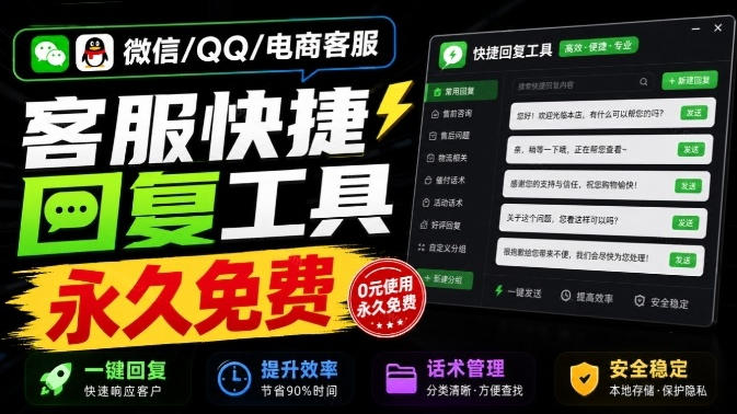 微信/QQ/电商客服快捷回复工具,支持多平台话术库与一键发送,永久免费,使用简单!易歪歪-AI学习-副业网赚项目-自媒体运营-AI创作提示词-短视频玩法-AI技能提升野草AI资源学习网