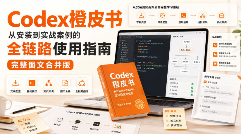 Codex橙皮书，从安装到实战案例的全链路使用指南，完整图文合并版-AI学习-副业网赚项目-自媒体运营-AI创作提示词-短视频玩法-AI技能提升野草AI资源学习网